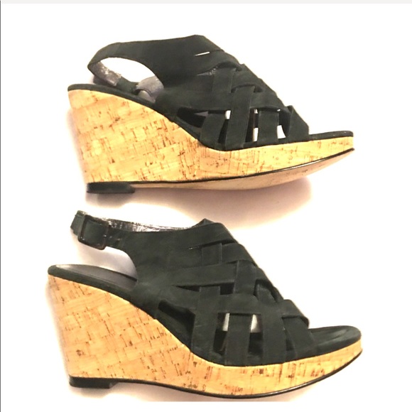 Jessica Bennet Resa wedge black leather sandals 👡 - Picture 9 of 9